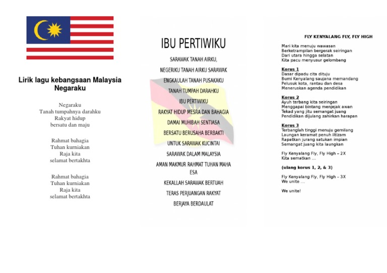 Lirik Lagu Kebangsaan Malaysia Negaraku  PDF