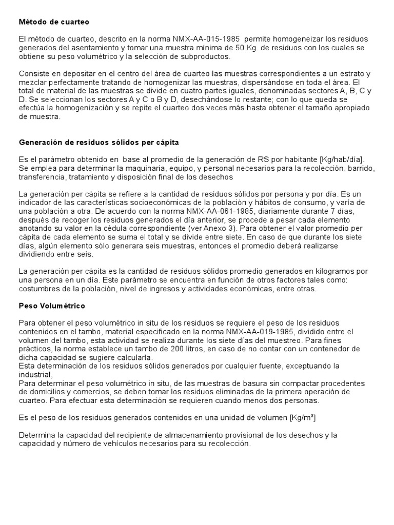 Método de Cuarteo | Residuos | Science
