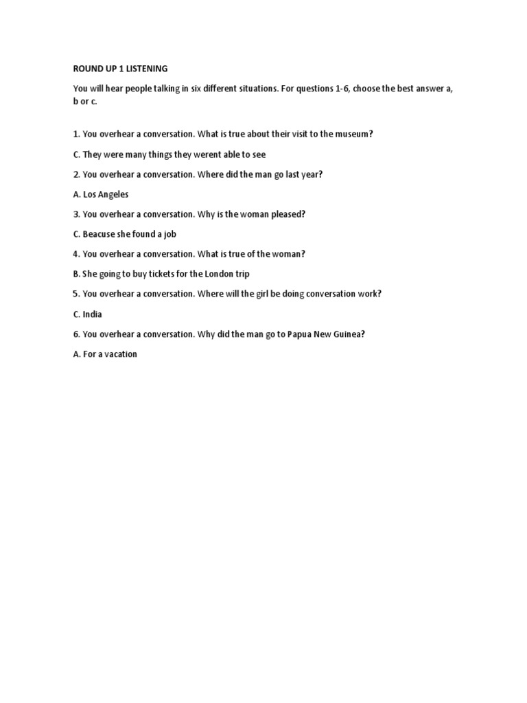 Round Up 1 Listening PDF