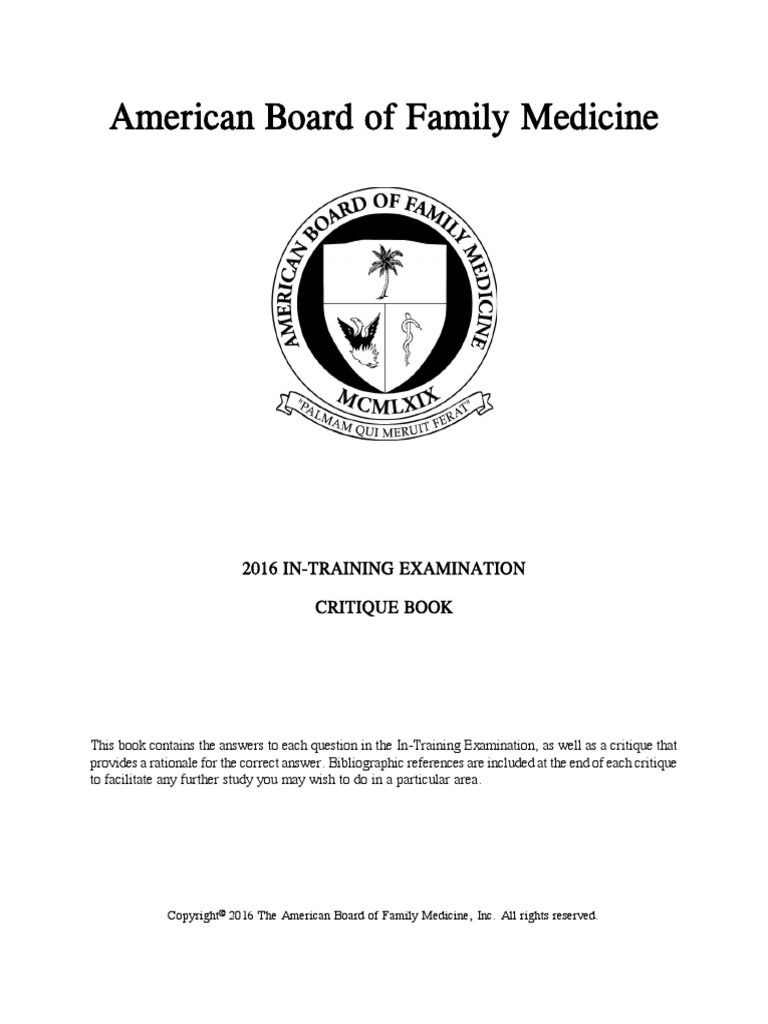 Abfm 2011-2016 Ite Exams | PDF | Anemia | Concussion