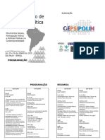 Programação Do Iº Encontro Sul-Americano de Psicologia Política