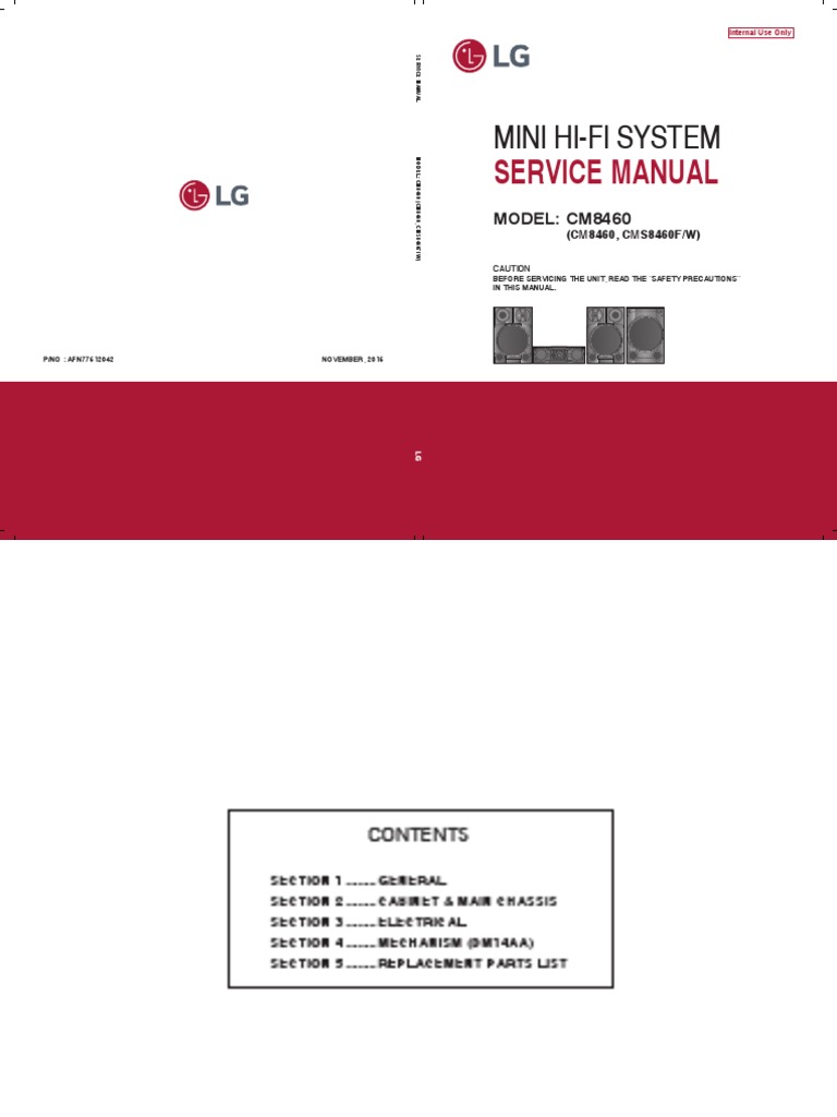LG CM8460.pdf | Descarga electrostática | Electrostática