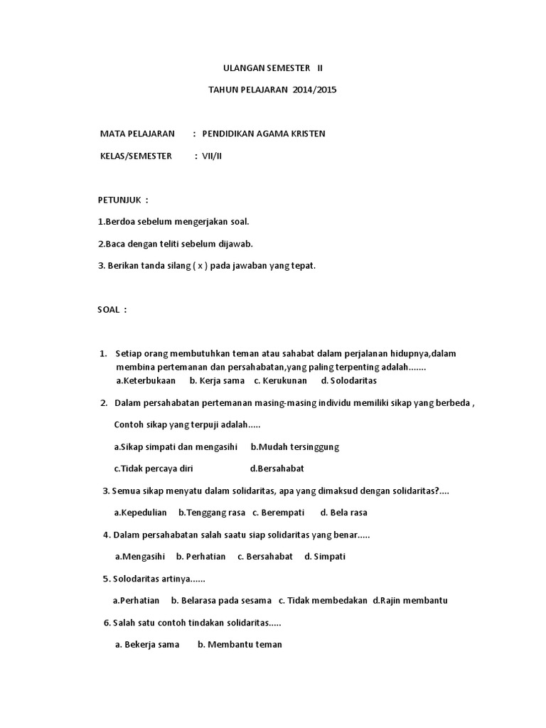Ulangan Semester Ii 2014 2o15 Docx