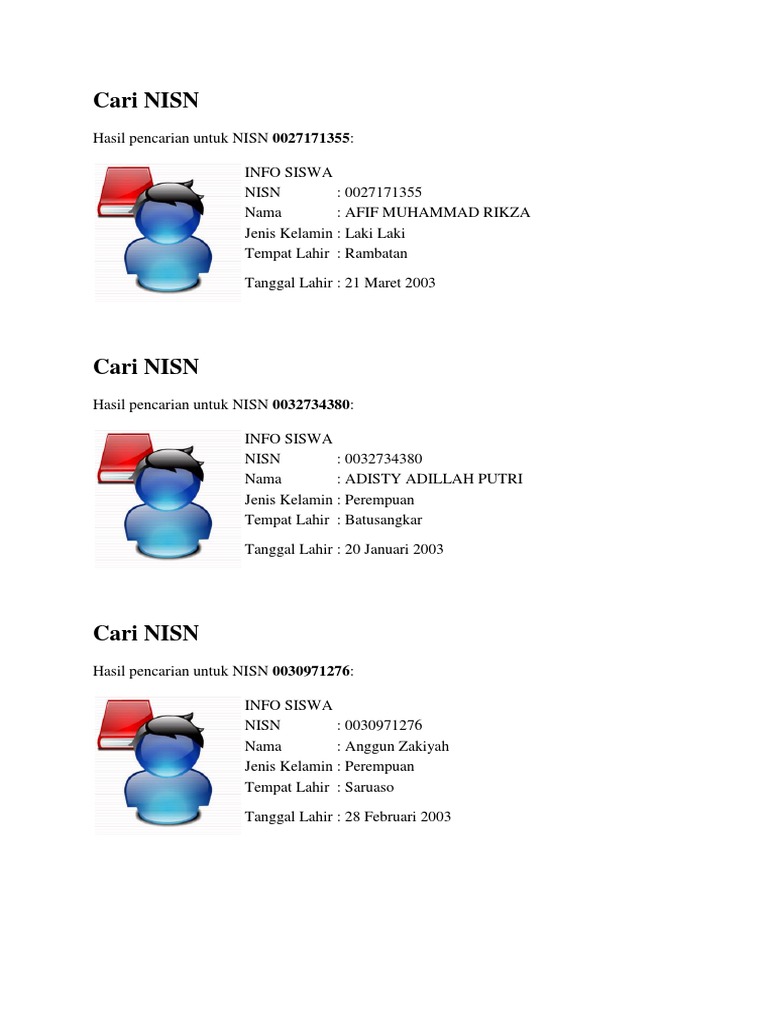 Cari Nisn Angkatan 12 1 47