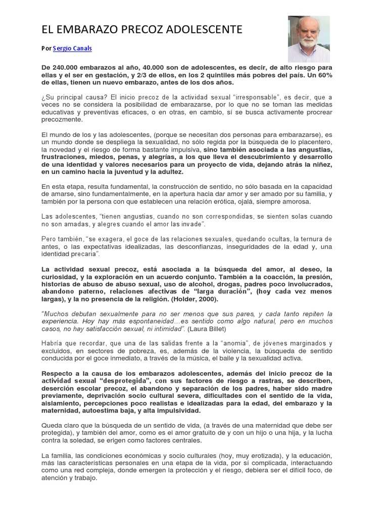 El Embarazo Precoz Adolescente Adolescence Love