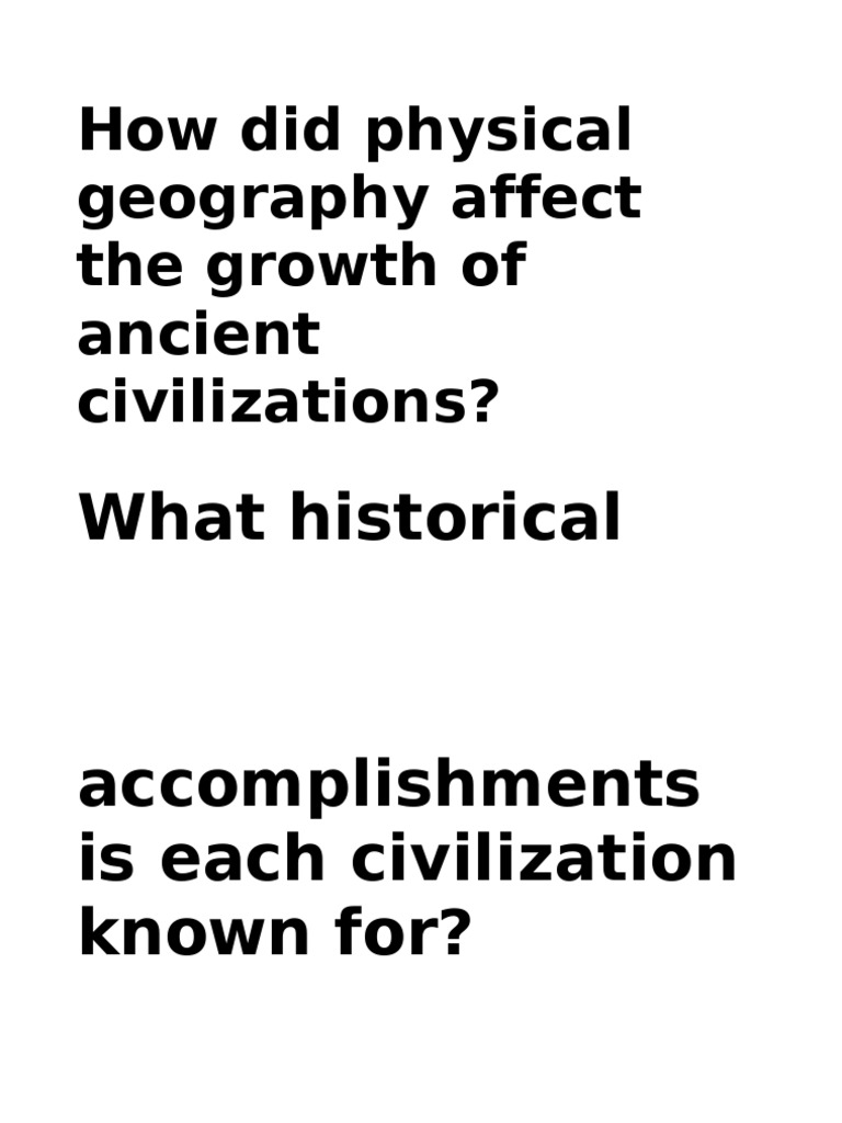 How Did Physical Geography Affect The Growth of Ancient Civilizations
