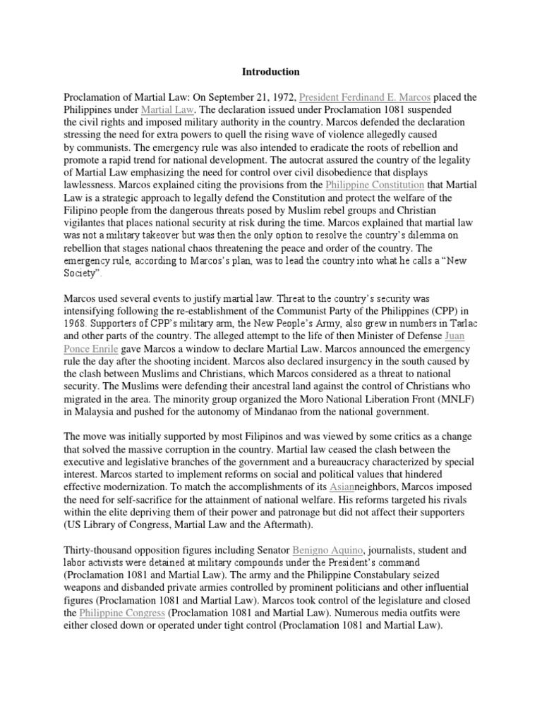 What are the memorable experiences during martial law picture