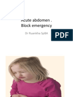 Acute Abdomen - Block Emergency: DR Ruankha Spba