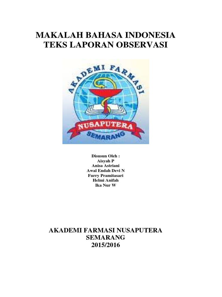 Contoh Makalah Laporan Hasil Observasi