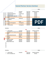 5th Channel Partner Service Seminar Agenda