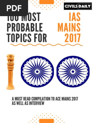 Civilsdaily 100 Most Probable Issues For Mains 2017 Pdf High