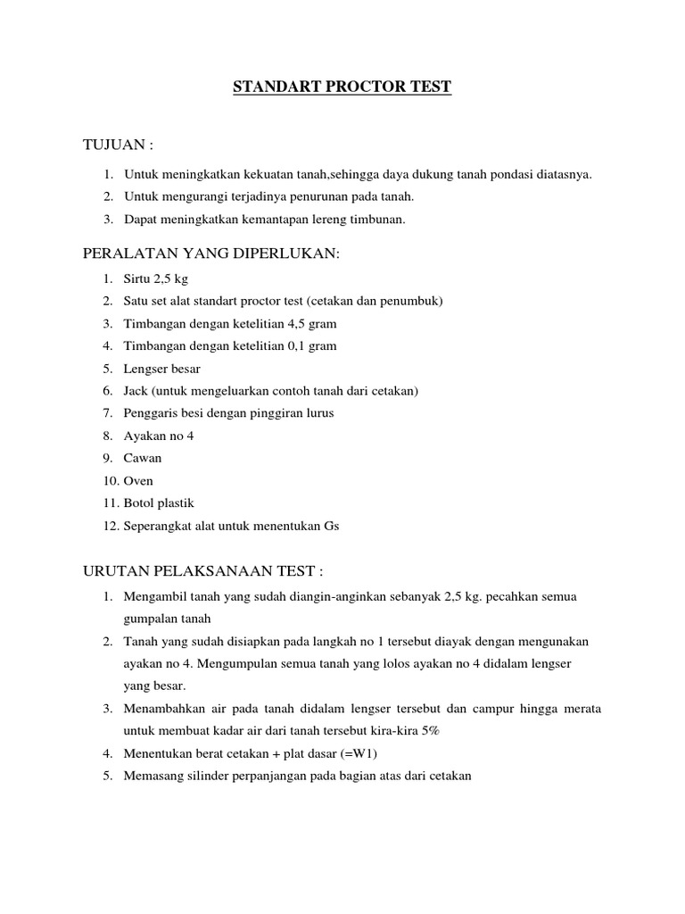 Standart Proctor Test | PDF
