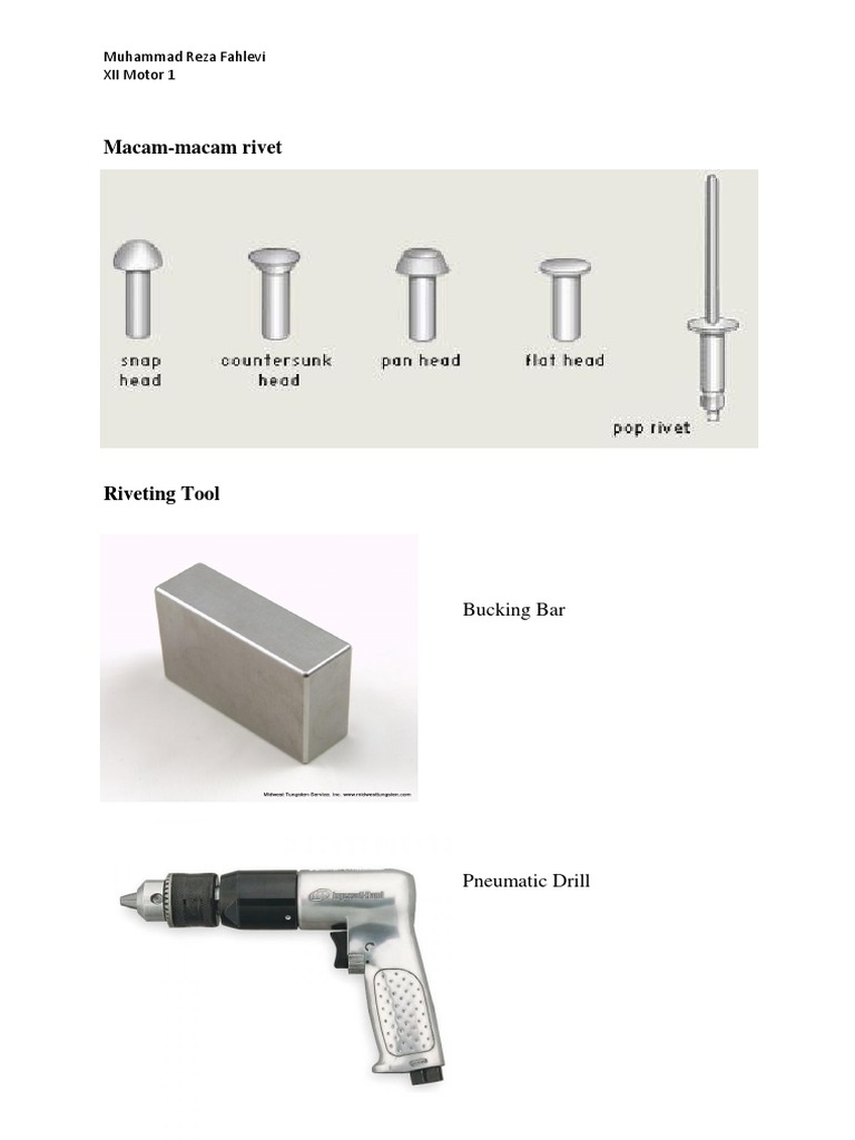 Types of Rivets and Tools Guide | PDF