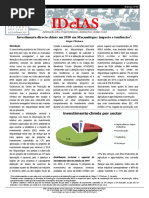 CHICHAVA, Sergio. Investimento Directo Chinês Em 2010 Em Moçambique