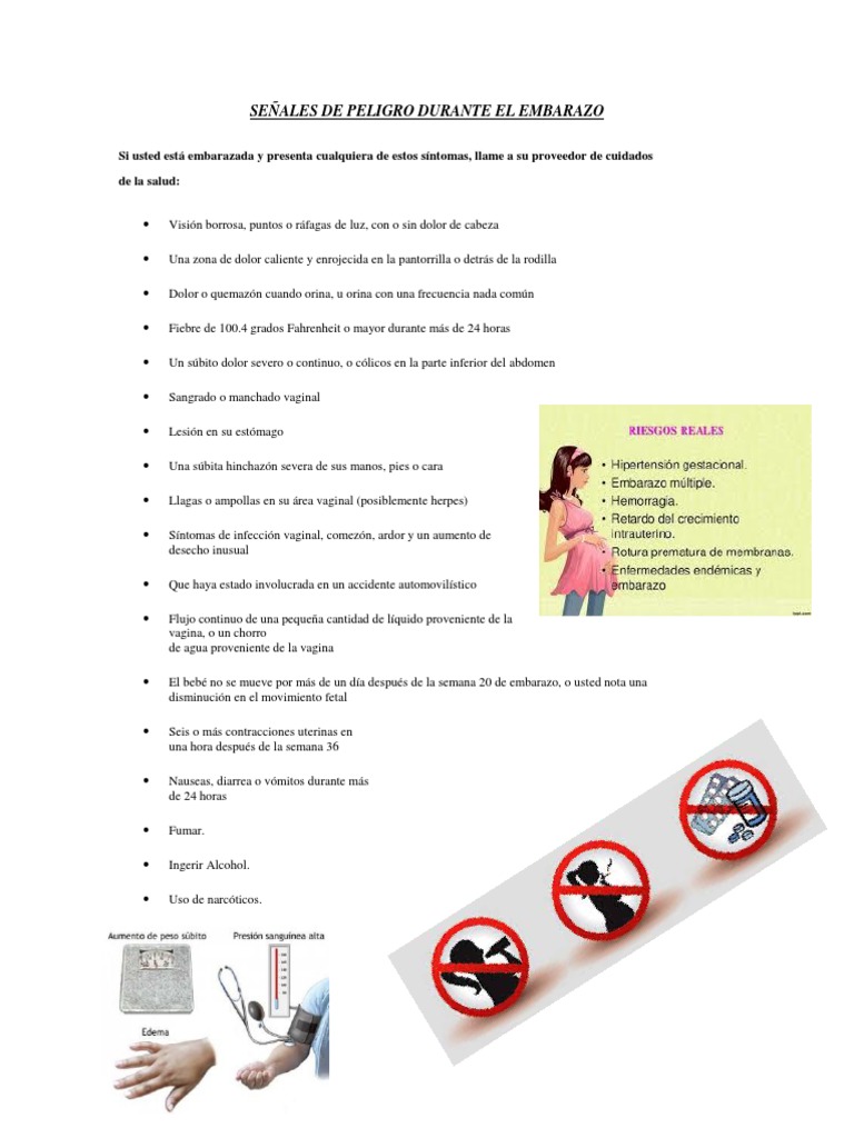 Señales de Peligro Embarazo Parto Puerperio y RC | Parto | Periodo posparto