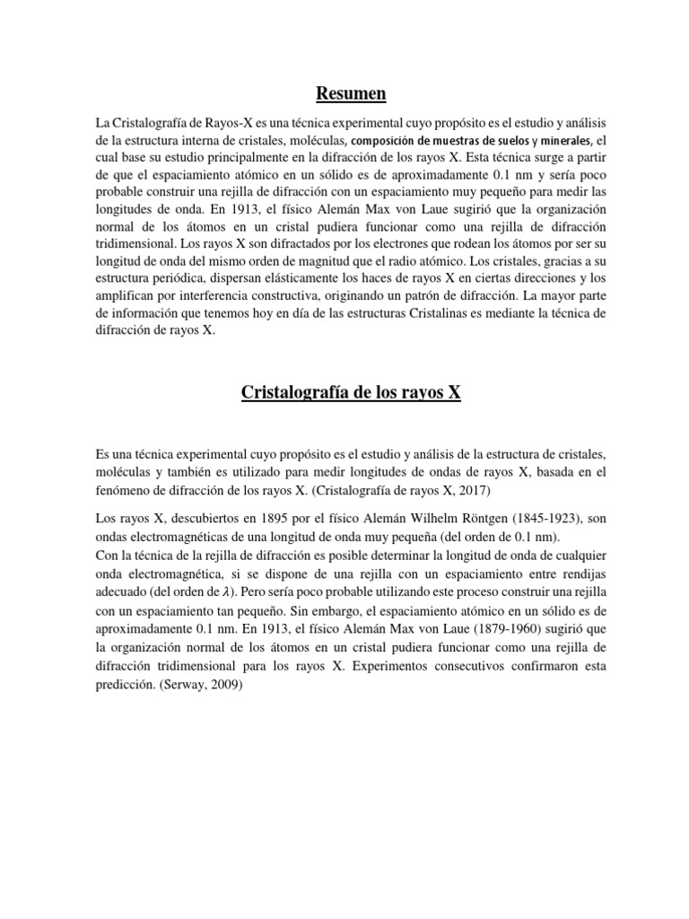 Cristalografía de Los Rayos X | Cristalografía de rayos X ...