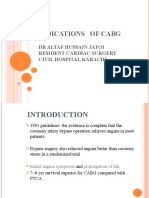 Indications of Cabg: DR Altaf Hussain Jatoi Resident Cardiac Surgery Civil Hospital Karachi