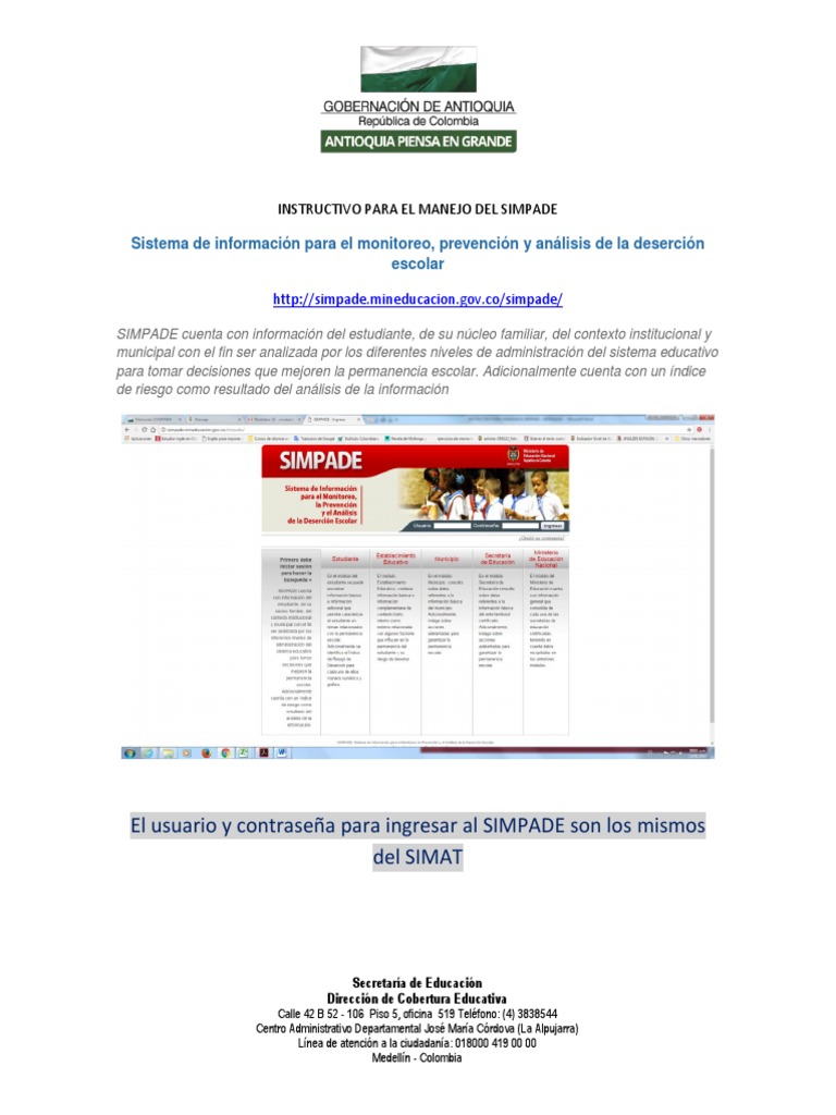 Instructivo Para Manejar El Simpade - Antioquia | Informática ...