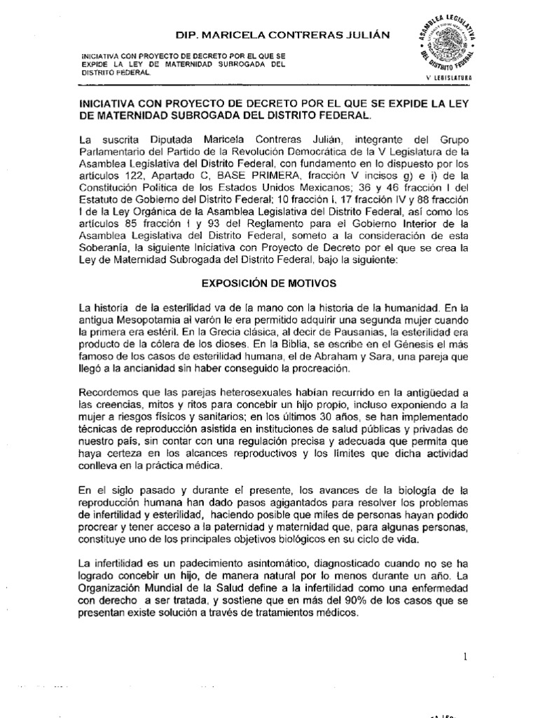 Iniciativa Maternidad Subrogada Pdf Subrogacion El Embarazo