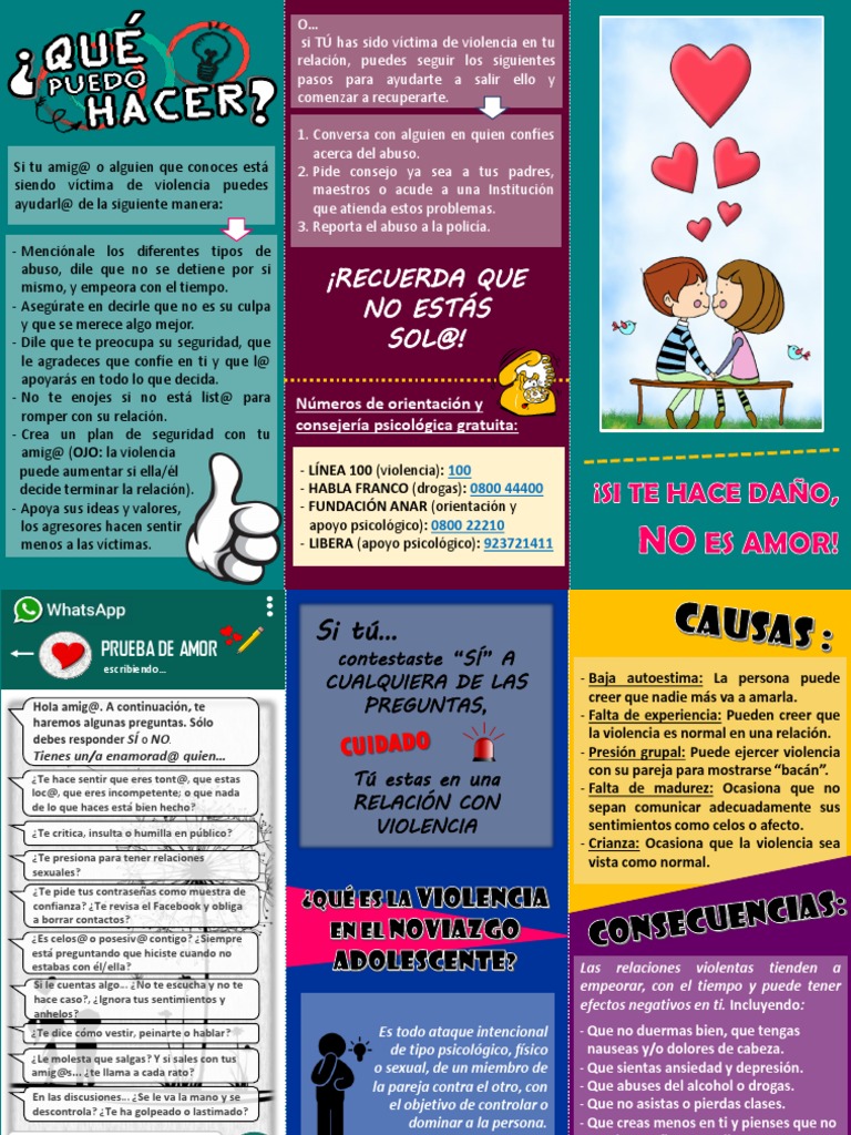 Violencia en El Noviazgo Tríptico Violencia Sicología y ciencia cognitiva