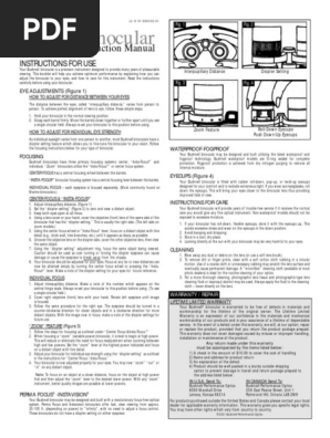Bushnell Binocular Manual | Lens (Optics) | Eye