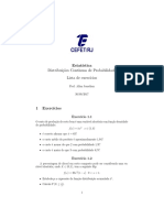 Lista - Distribuições Contínuas de Probabilidade