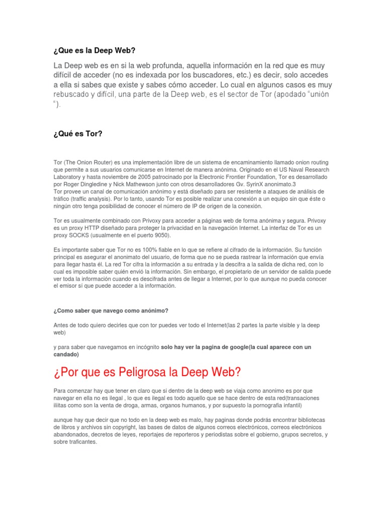 Que Es La Deep Web | PDF | Tor (Red de anonimato) | Bitcoin