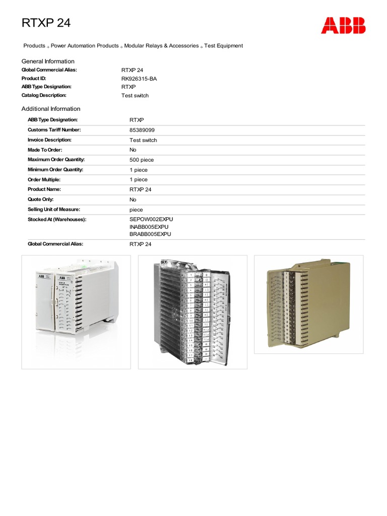 RTXP 24 Test Switch Overview | PDF | Electrical Engineering | Business