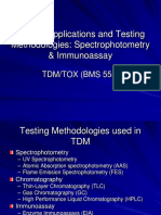 Clinical Applications and Testing Methodologies: Spectrophotometry & Immunoassay