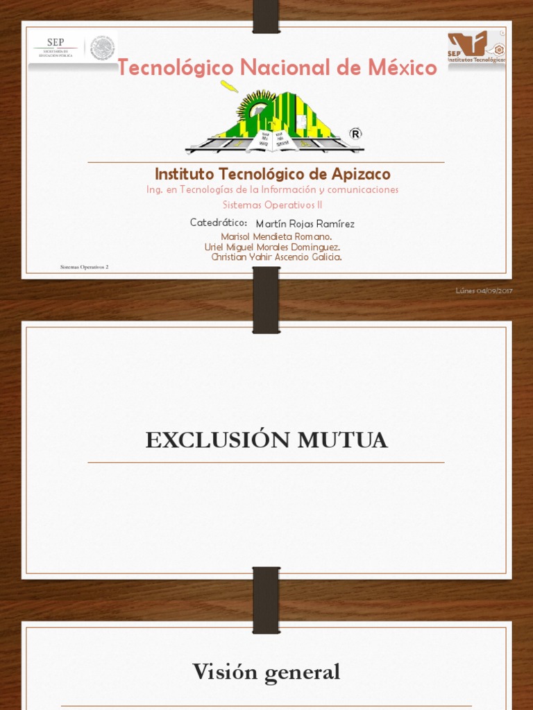 EXCLUSIÓN MUTUA Algoritmos Votación