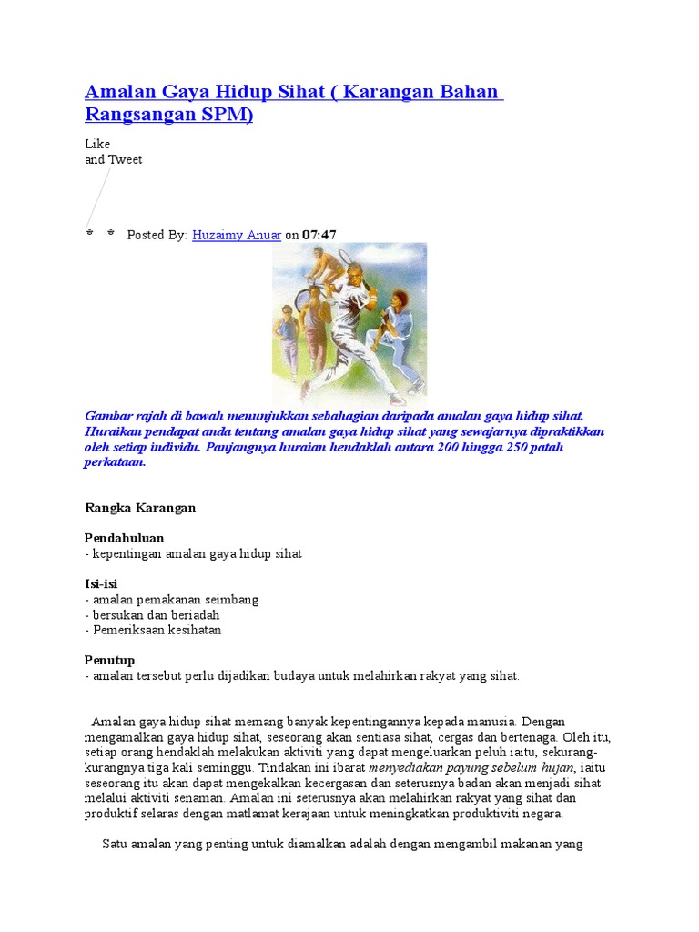 Amalan Gaya Hidup Sihat Pdf