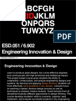 ESD.051 / 6.902 Engineering Innovation & Design: Wednesday, September 5, 12