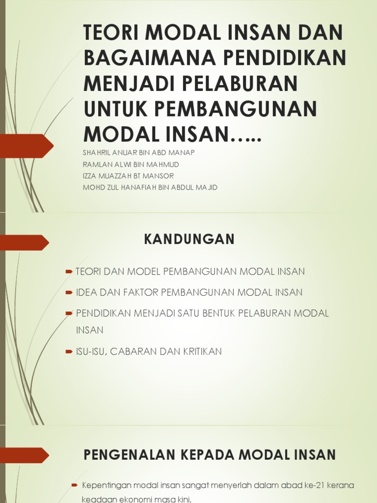 Cabaran Pembangunan Modal Insan Malaysia | PDF | Pengelolaan Keuangan ...