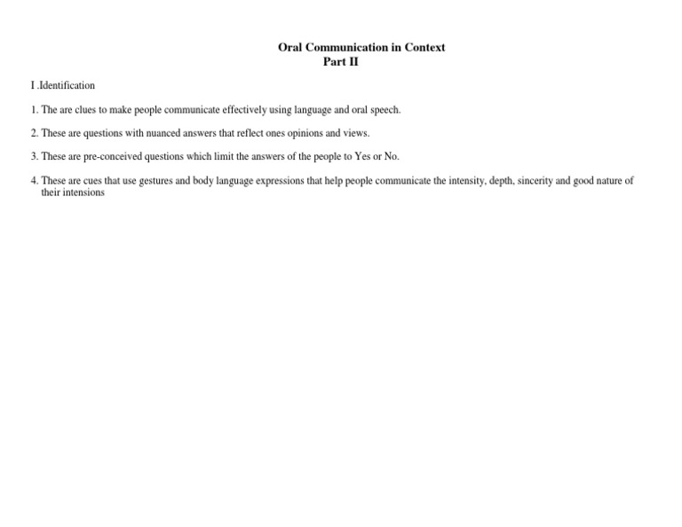 Oral Communication Exam PDF