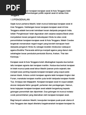 Corak Pemerintahan Kerajaan Kerajaan Awal Di Asia Tenggara Telah Mempengaruhi Perkembangan Politik Sejarah Awal Di Rantau Asia Tenggara Pdf