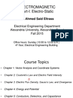 Electromagnetic Part-I: Electro-Static: Dr. Ahmed Said Eltrass
