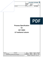 LP methanol column process specification