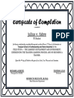 Certificate of Completion