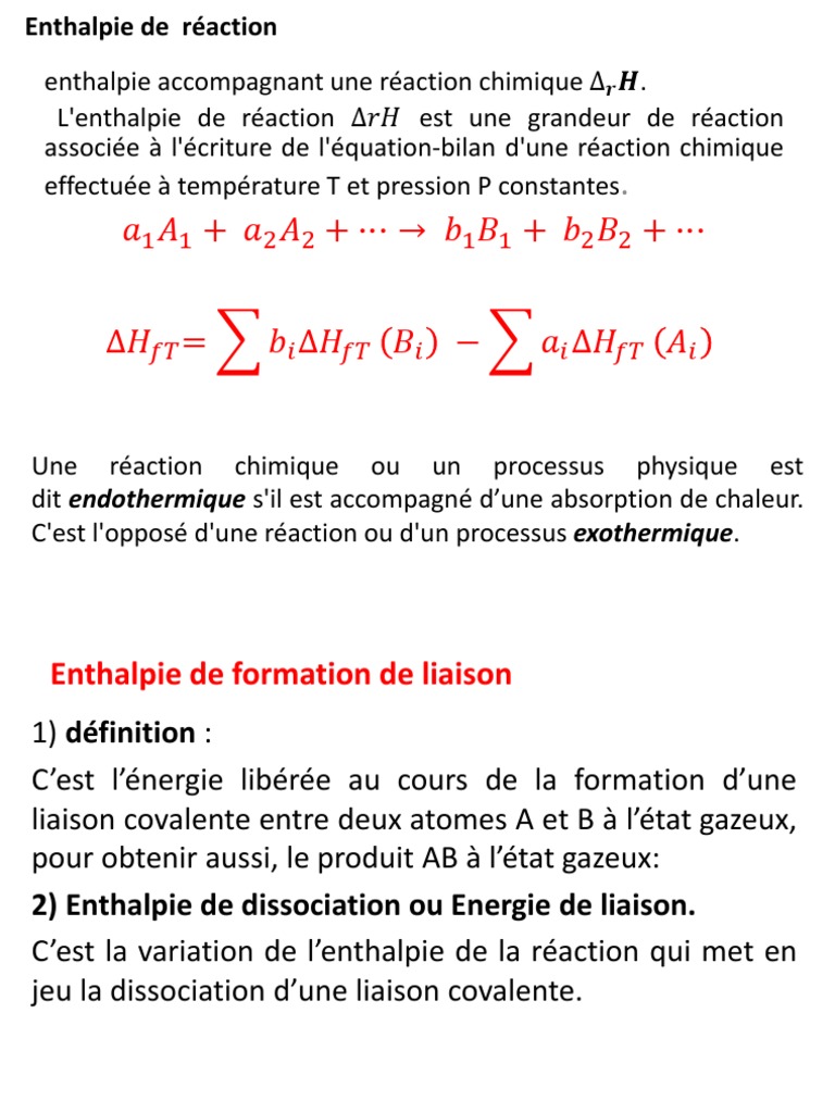 Enthalpie et entropie en chimie | PDF | Entropie | Enthalpie
