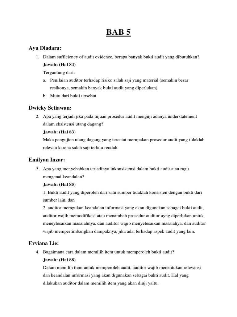 Seluruh Pertanyaan Audit