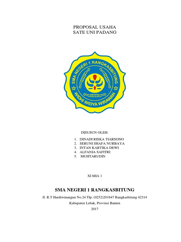 Proposal Usaha Sate Padang