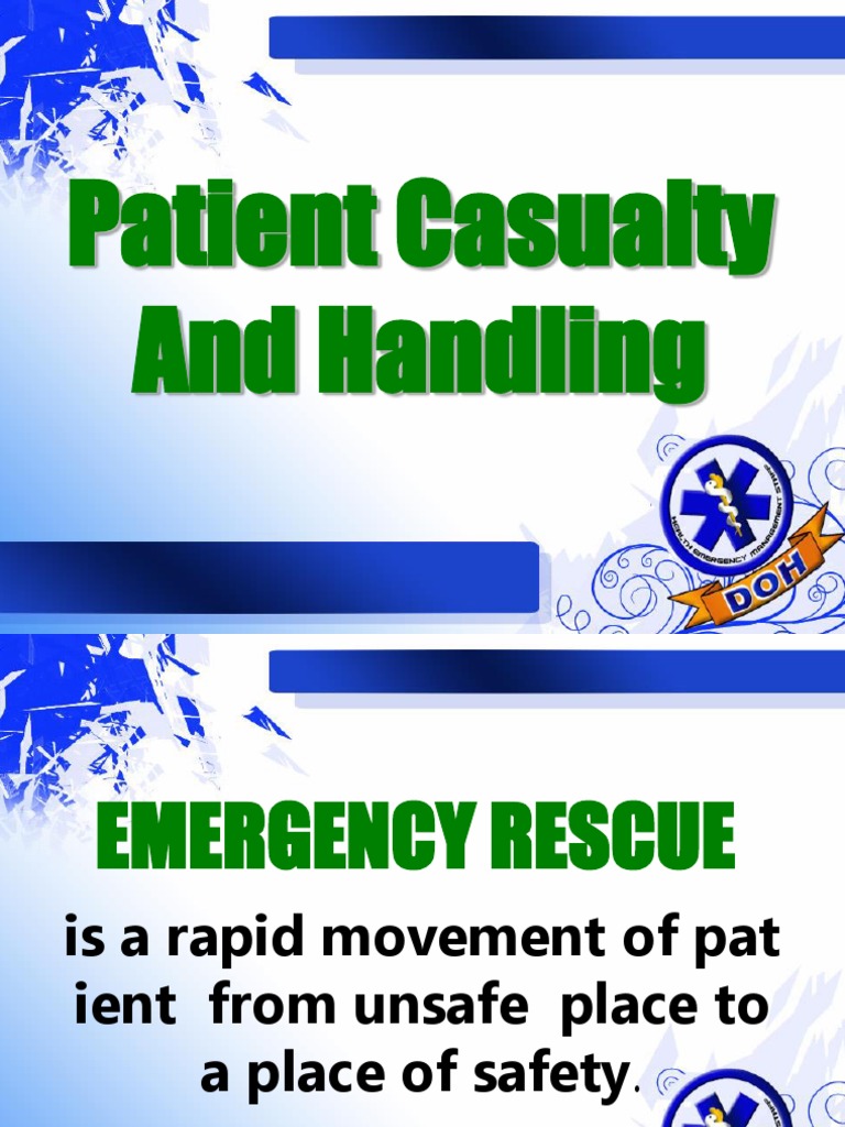 2 Patient Casualty and Handling PDF First Aid Safety