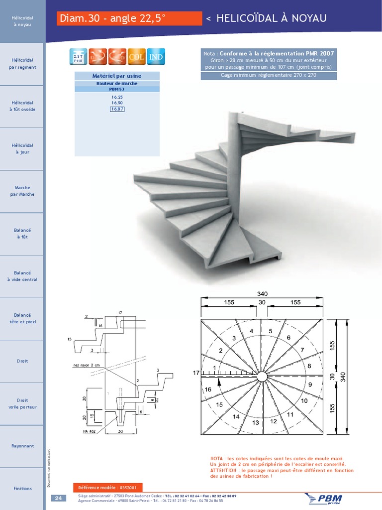 Plans d'Escaliers Hélicoïdaux Normés PDF Escaliers Infrastructure — free download