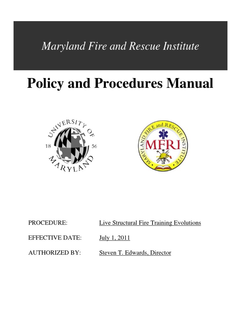 Live Fire Training Procedures Manual | PDF | Firefighter | Personal ...