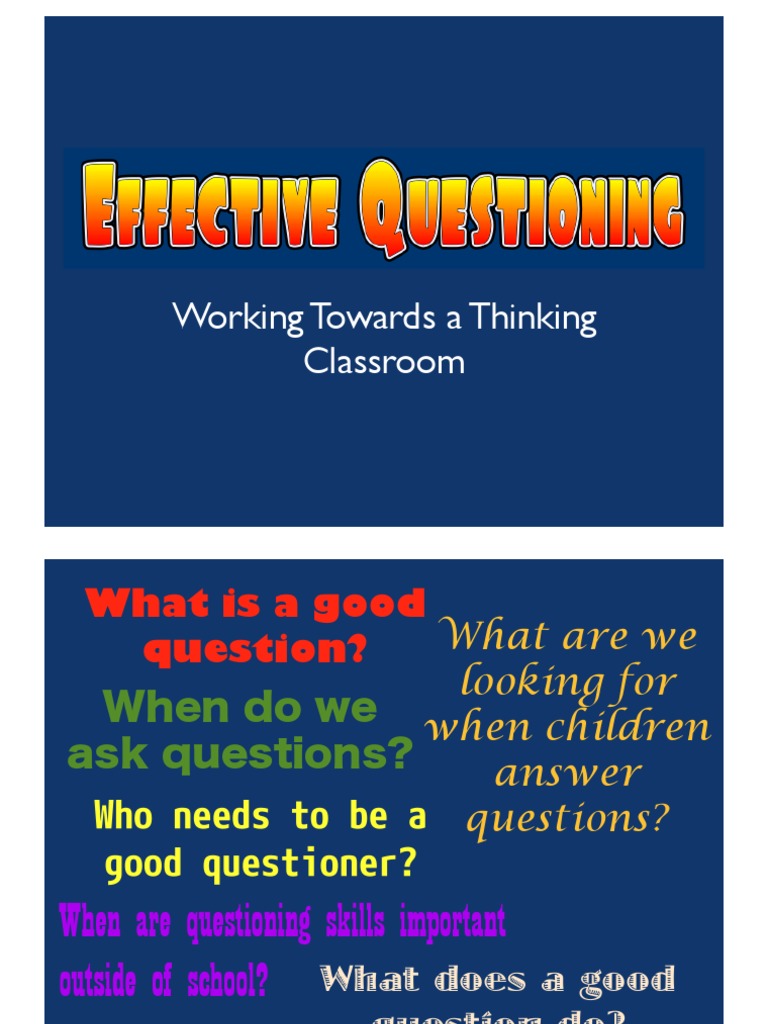 Enhancing Questioning in Classrooms | PDF | Classroom | Question