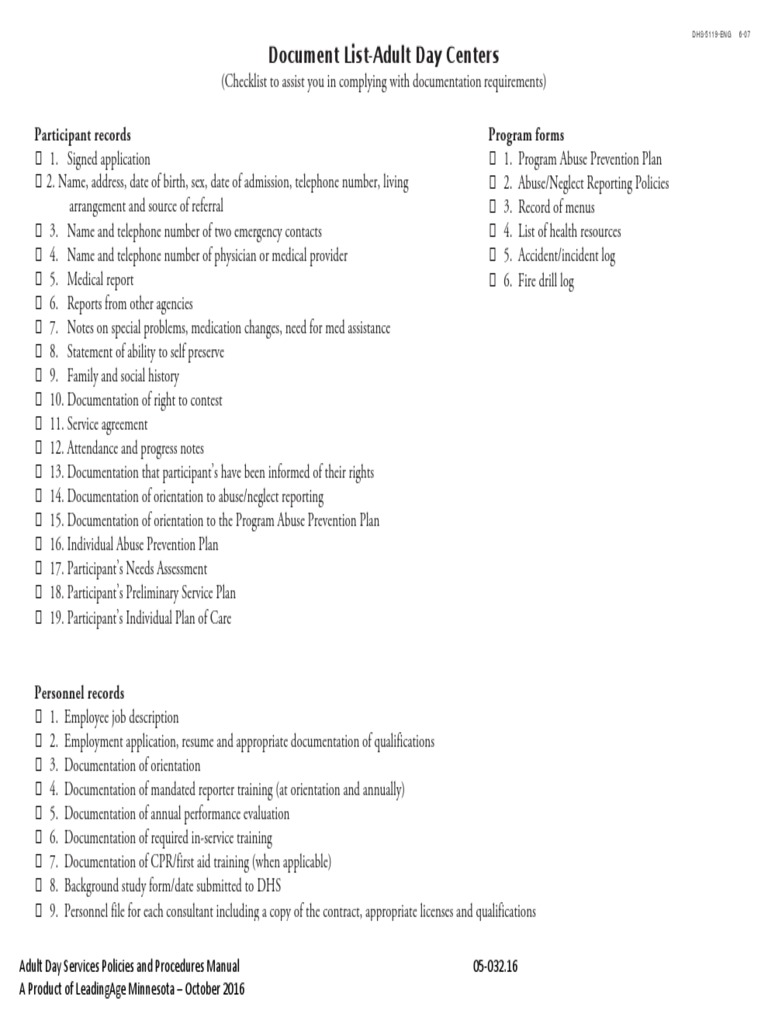 Adult Day Services Policy Manual | PDF | Employment | Health Care
