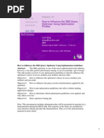 How To Influence The DB2 Query Optimizer Using Optimization Profiles