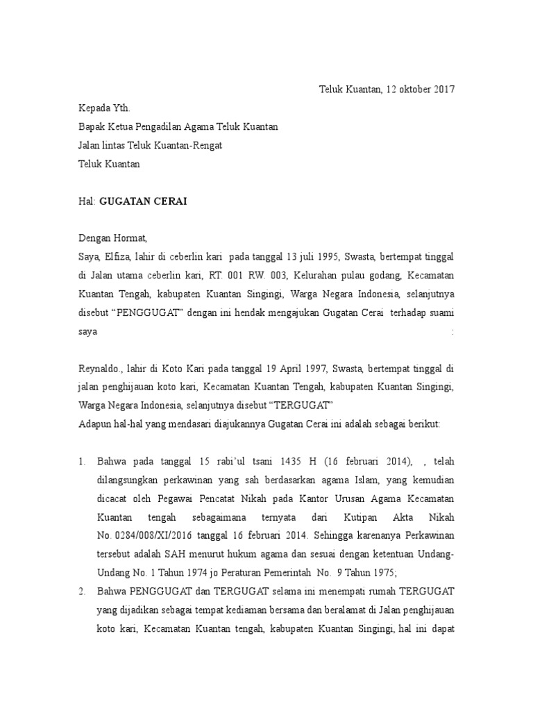 Surat Gugatan Ceraidoc