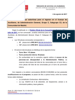 2017 - 08 - 04 - Convocatoria Oposicion Auxiliar Administrativo Comunidad de Madrid.