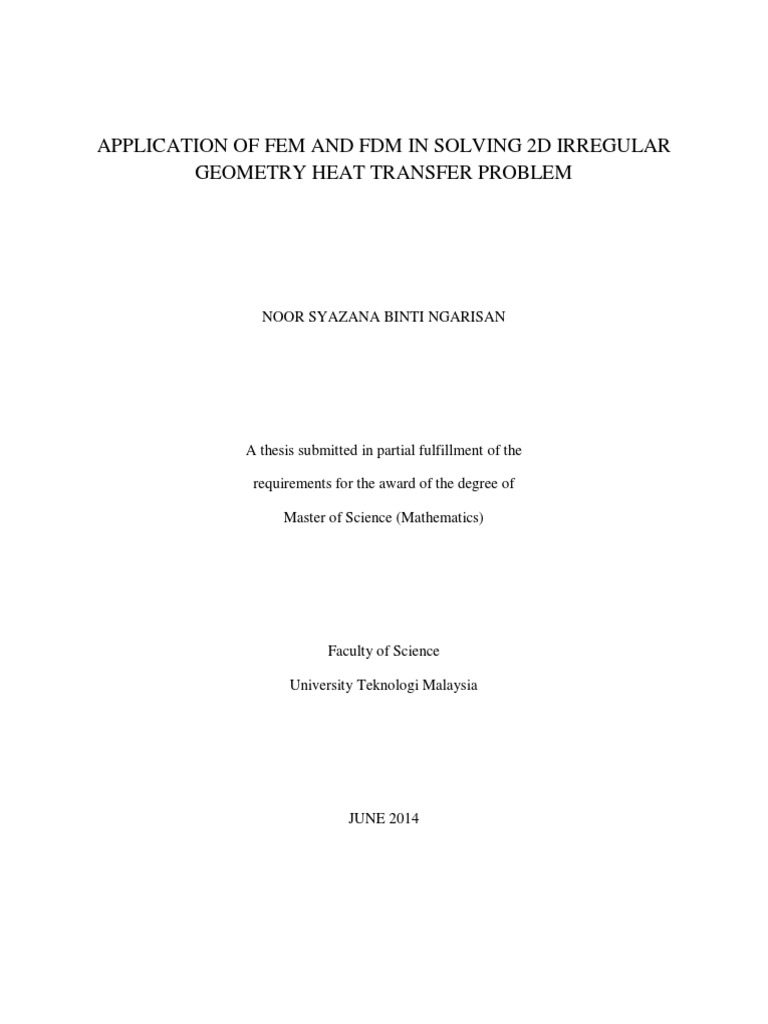 FEM vs FDM in 2D Heat Transfer | PDF | Finite Element Method ...